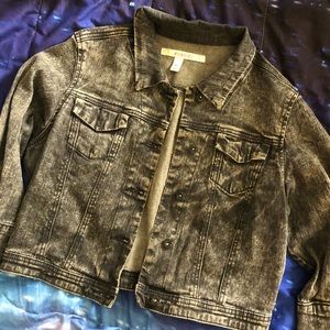 grey crop denim jacket